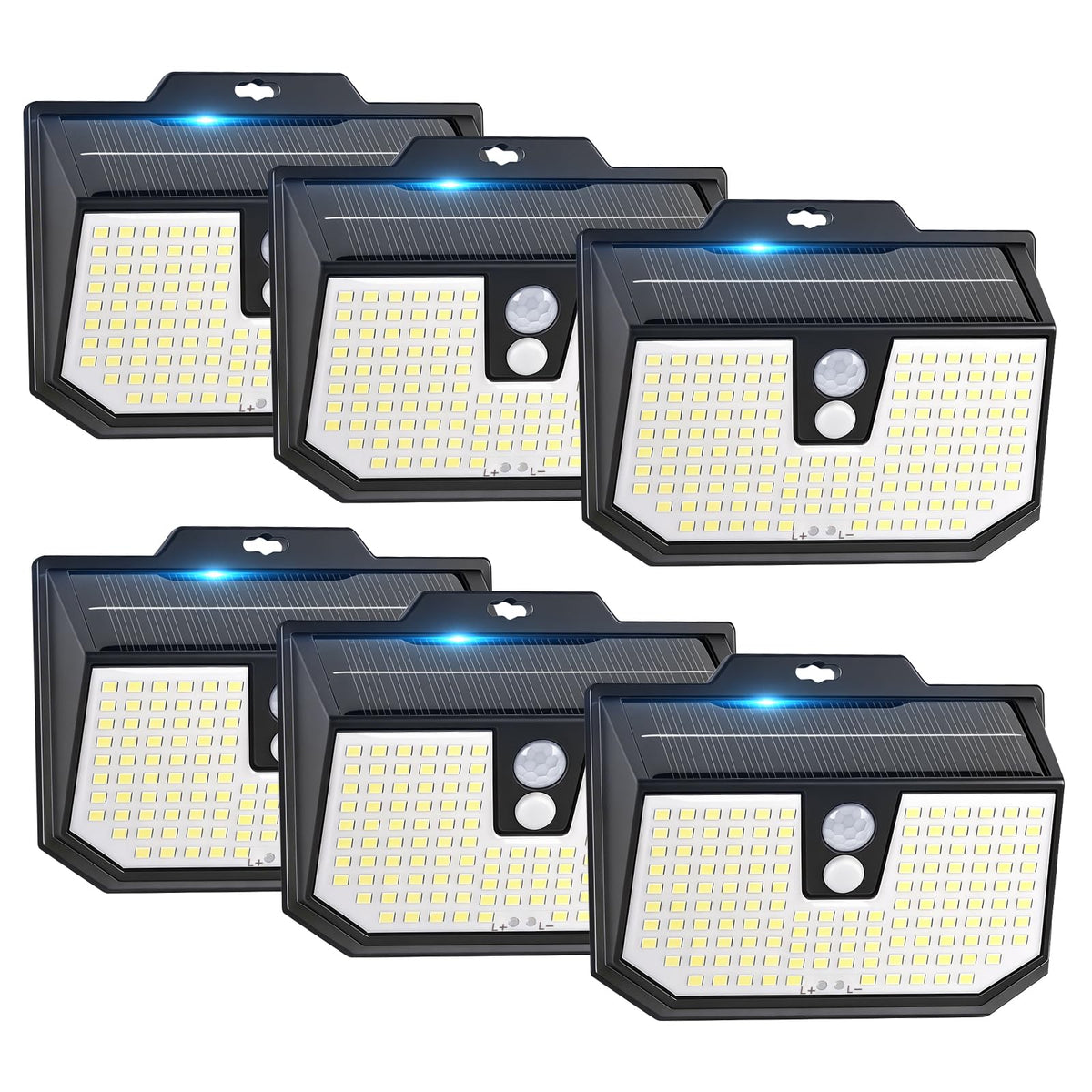 Brightever solar lights mounted on a wall provide broad outdoor illumination.