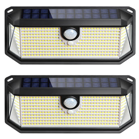 Brightever solar outdoor lights illuminate with 4000lm from 388 LEDs for bright yard lighting