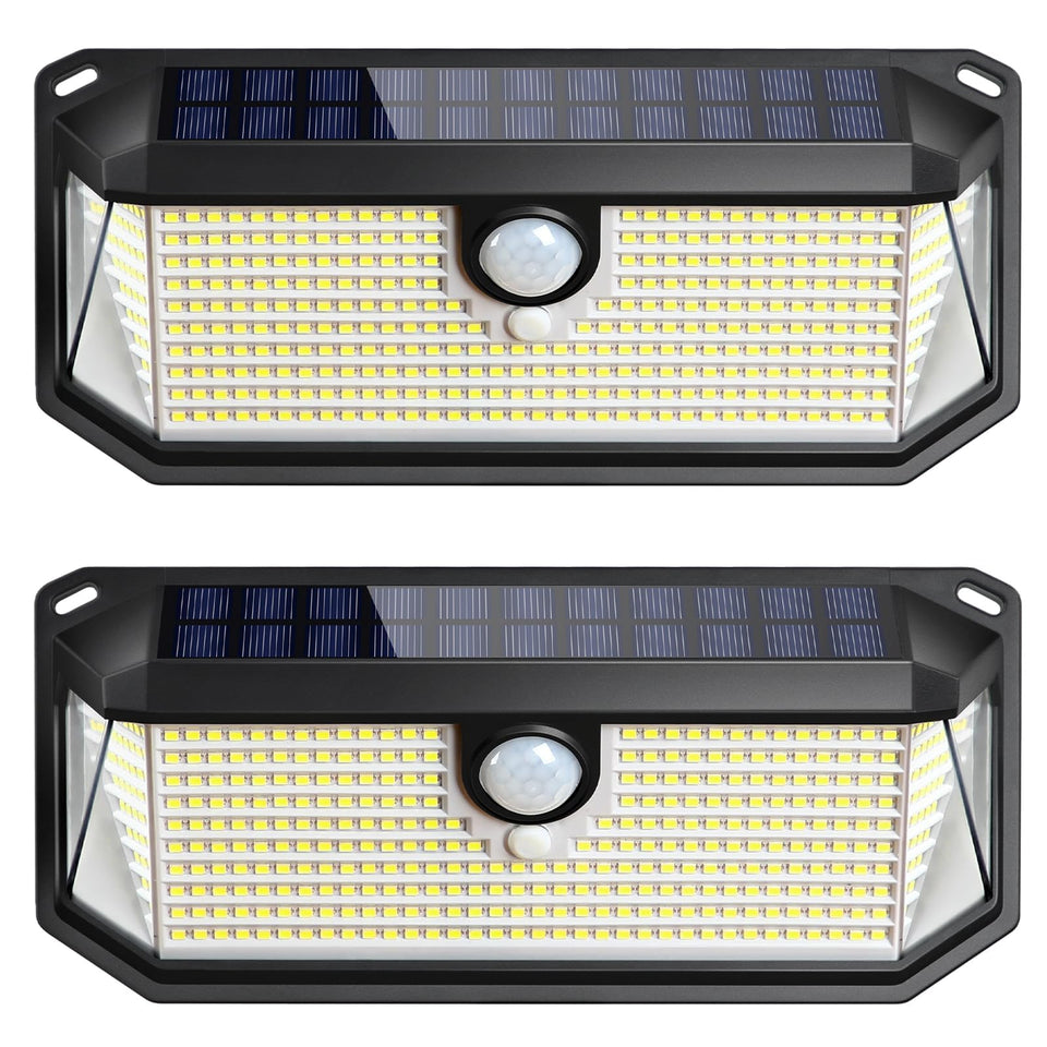 Brightever solar outdoor lights illuminate with 4000lm from 388 LEDs for bright yard lighting