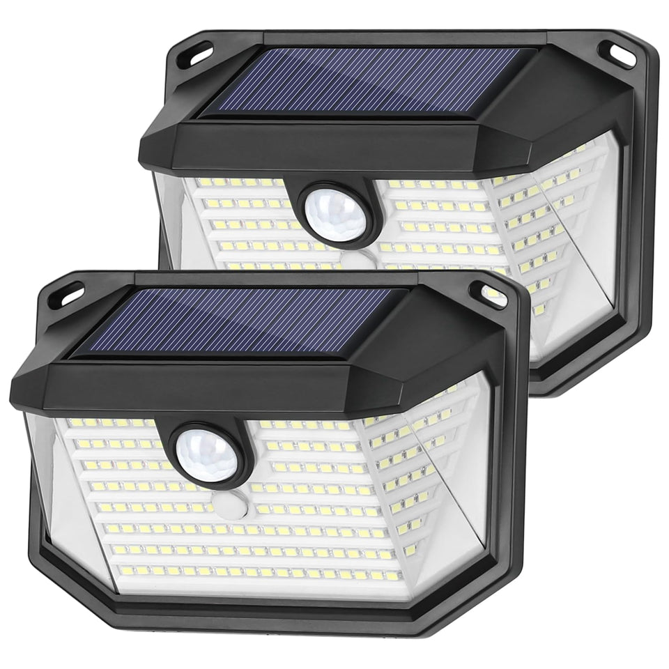 Brightever solar outdoor lights mounted on wall illuminate entryways safely at night.