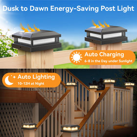 Brightever 16-LED solar cap light, bright accents along fence lines.