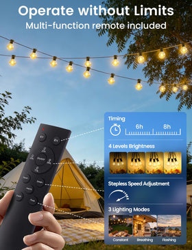 Brightever tool-free setup with built-in bulb sockets for quick hanging
