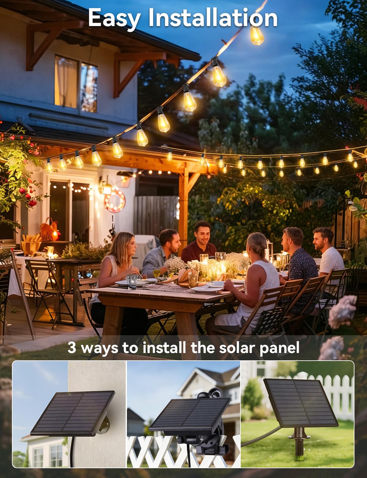 Brightever warm 2700K glow creates inviting outdoor ambiance.