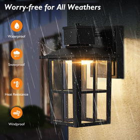 Brightever weatherproof outdoor lantern performs in rain or shine.