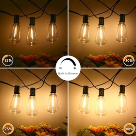 Brightever weatherproof string lights withstand rain and wind for year-round use.