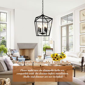 BrightHome four E12 sockets support dimmable bulbs for mood lighting.