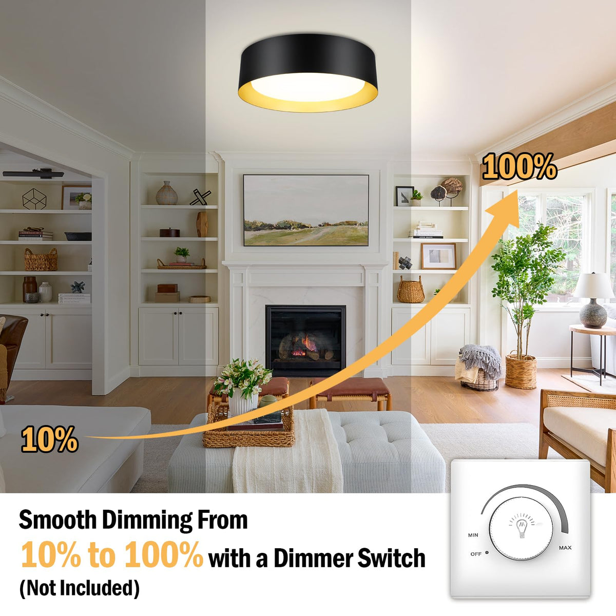 BrightHome low-profile 3.8-inch design fits tight ceilings with clean lines.