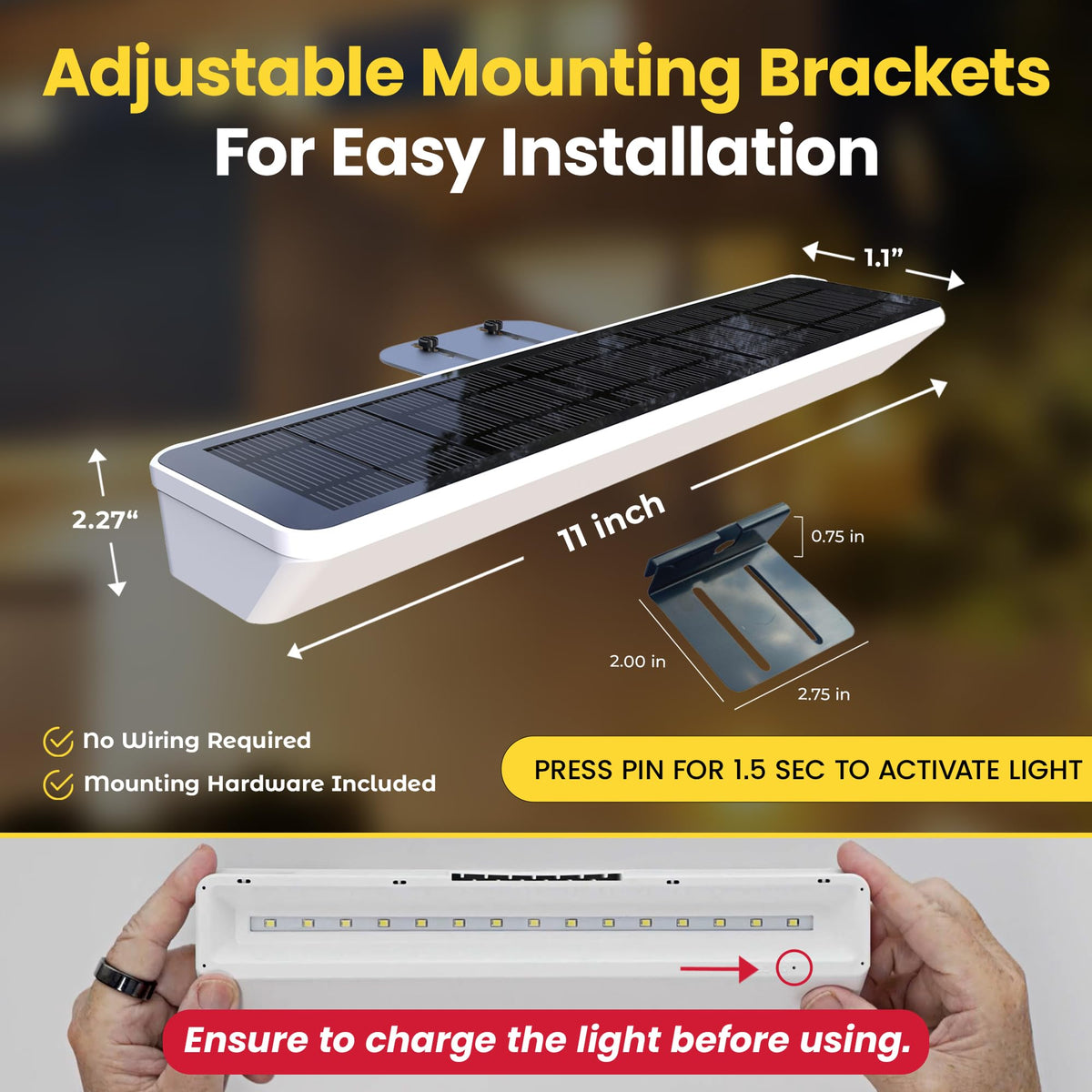 Brighticonic weatherproof aluminum-ABS construction withstands outdoor conditions.