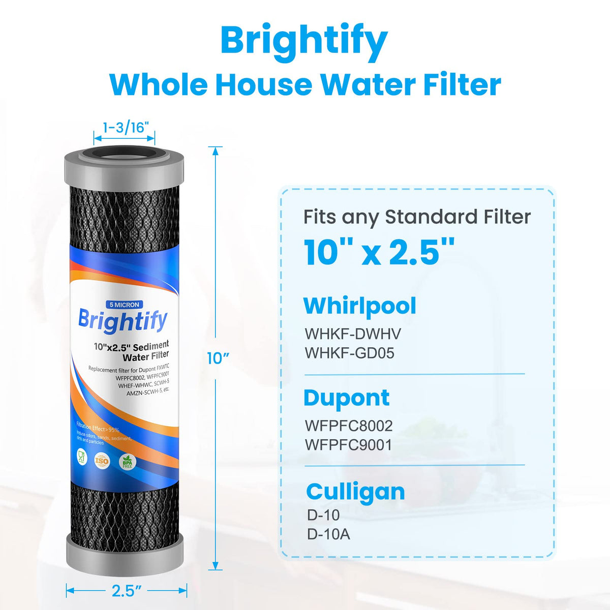 Brightify filtered water in a glass with improved taste