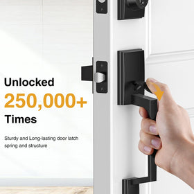 Brightify matte black deadbolt lock enhances security and style.