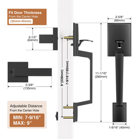 Brightify reversible door handle fits left or right handed doors with no lock needed.