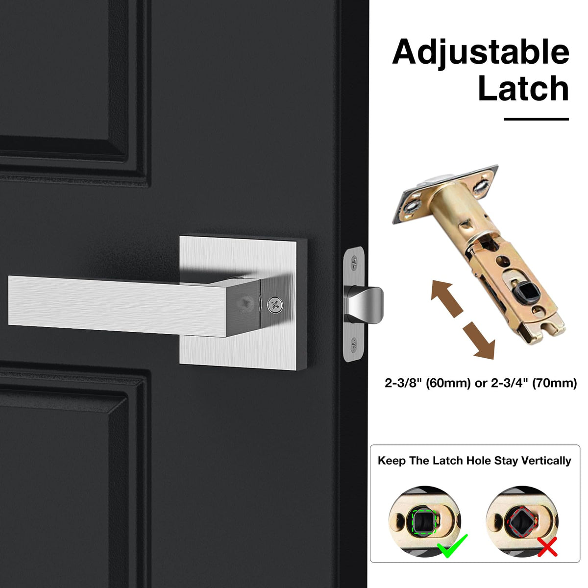 Brightify universal latch compatible with standard doors.