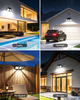 Brightown 2-Pack solar flood light battery-capacity powers hours of lighting