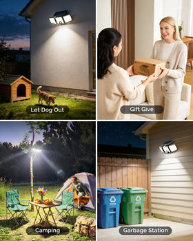 Brightown 2-Pack solar flood light yard-illumination enhances safety and curb appeal
