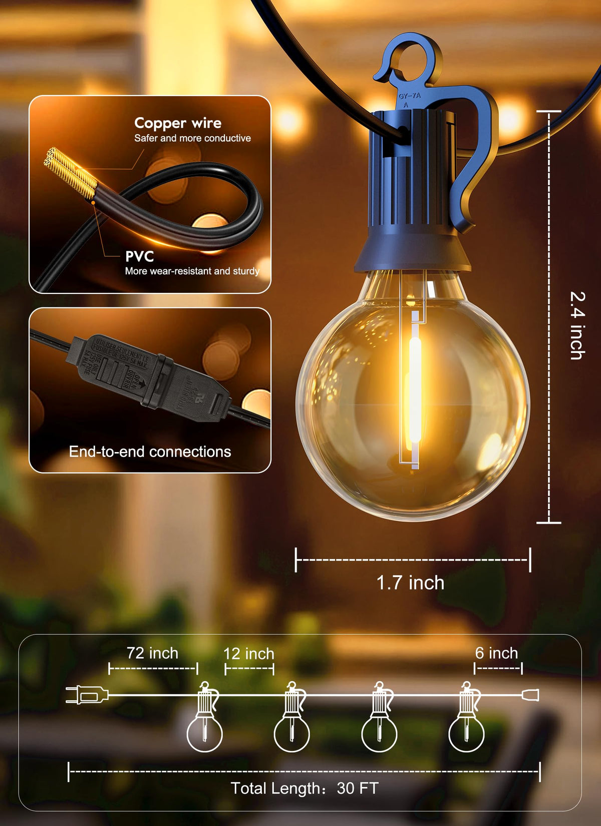 Brightown 25 sockets spaced 12 inches support extendable coverage