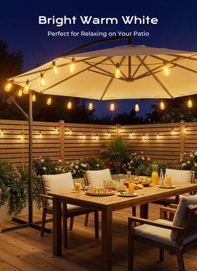 Brightown 25+1 LED bulbs close-up showing shatterproof design for durable outdoor decor.