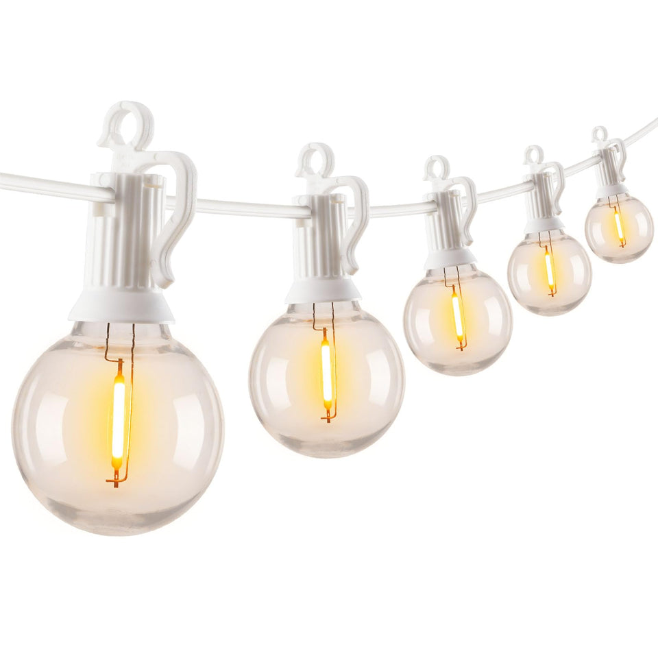 Brightown 29ft outdoor string lights with shatterproof G40 bulbs create warm patio ambience.