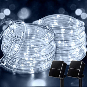 Brightown 2-pack 39ft solar rope lights bundle for easy outdoor decoration