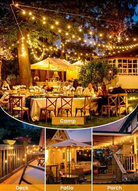Brightown 52 Edison shatterproof bulbs provide reliable glow for outdoor decor.