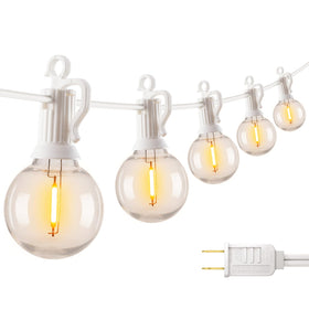 Brightown 69ft LED outdoor string lights over a patio offering warm ambience