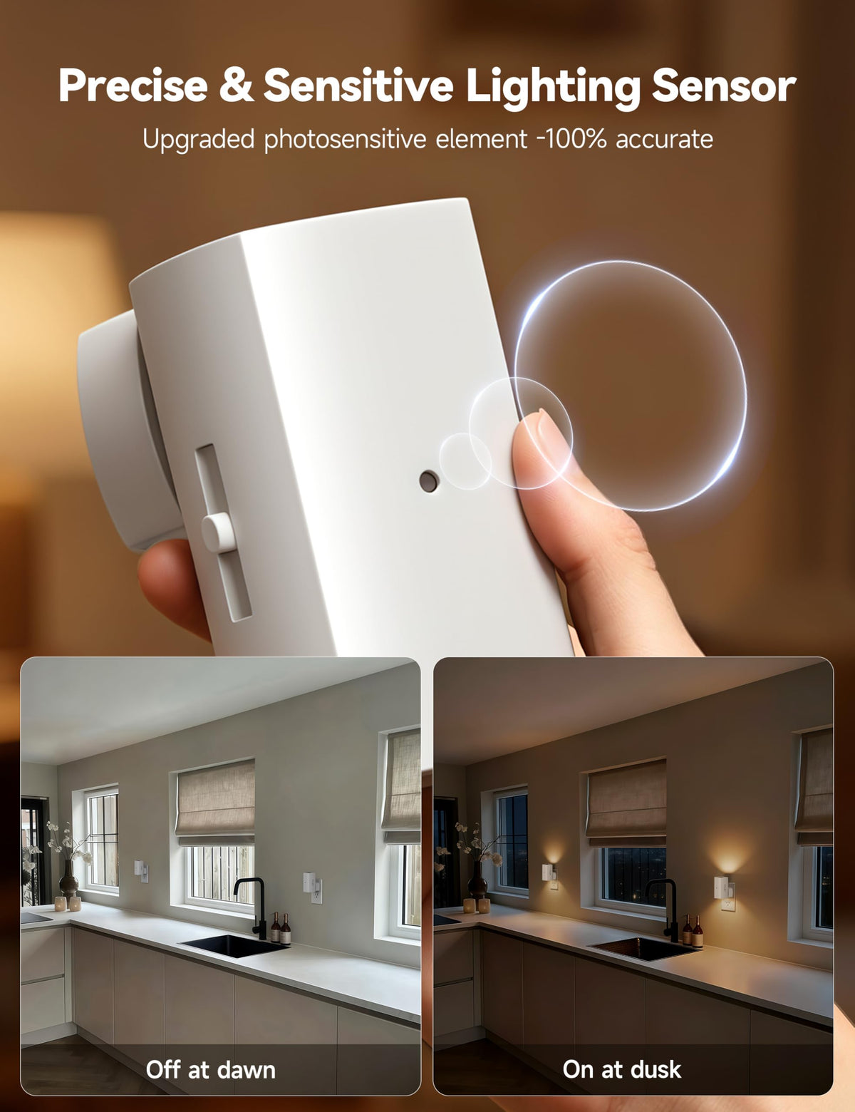 Brightown Aora night light with 0-100 lm dimming for customizable brightness.