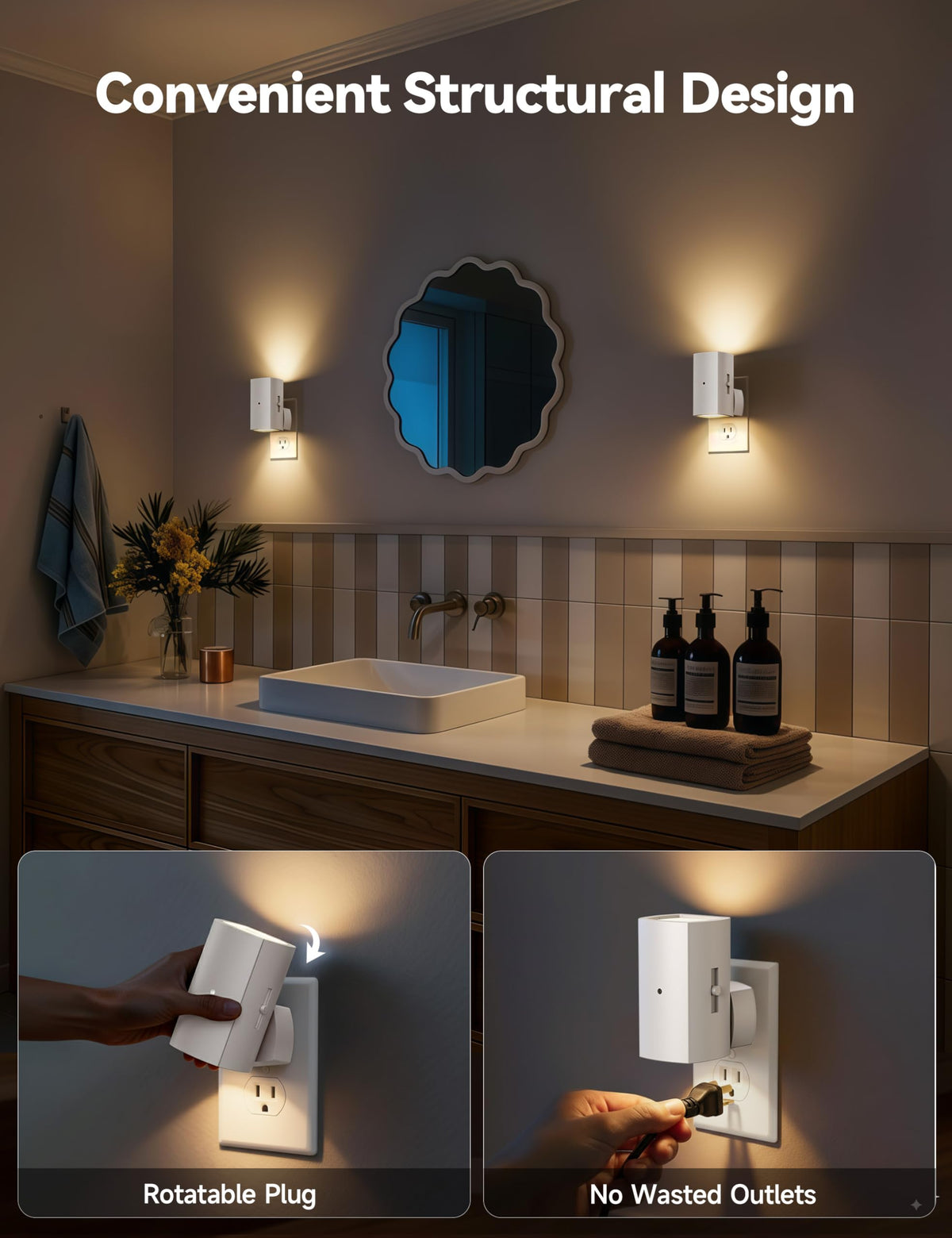 Brightown Aora night light emits 2700K soft light for eye-friendly evenings.