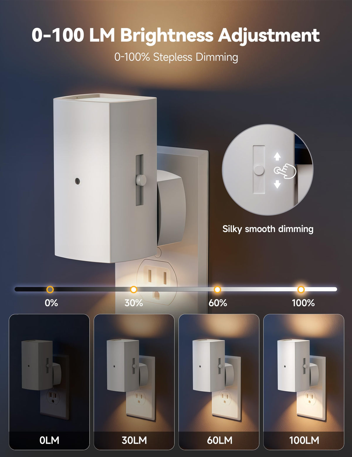 Brightown Aora night light with dusk-to-dawn sensor for energy-saving operation.