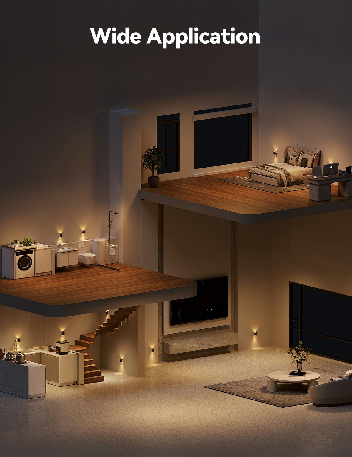 Brightown Aora night light in modern Nordic design for versatile spaces.