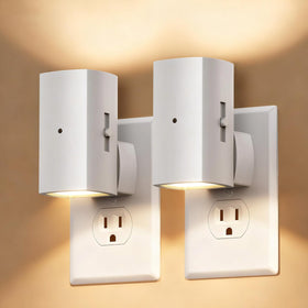 Brightown Aora night light with rotating plug for flexible outlet placement.