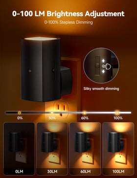 Brightown Aora night-light rotating plug demonstrates flexible outlet placement