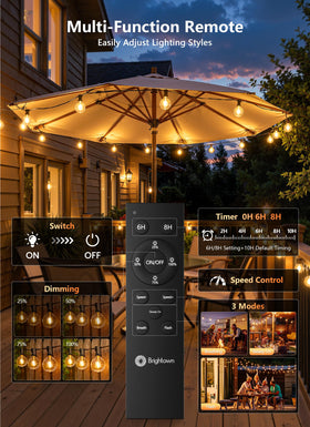 Brightown bistro patio ambiance creates cozy dining and entertaining spaces.