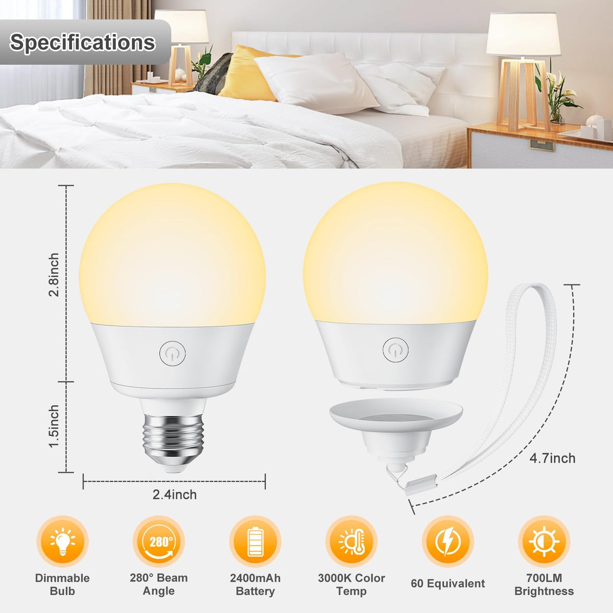 Brightown dimmable bulb controlled by remote from a distance