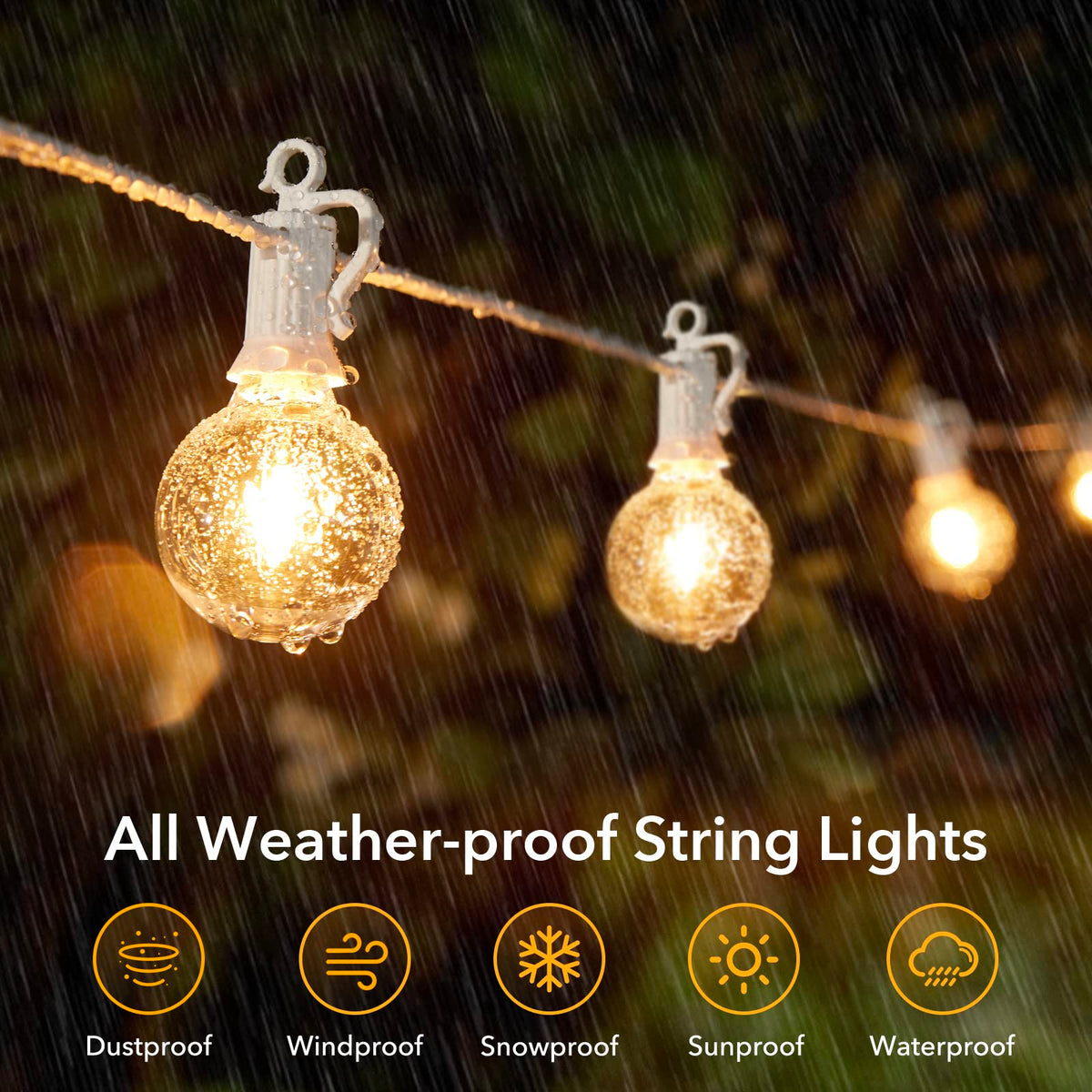 Brightown dimmable LED string lights enable adjustable brightness for evenings.