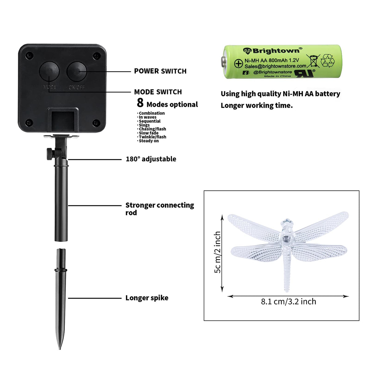 Brightown dragonfly lights offer eight modes for versatile moods