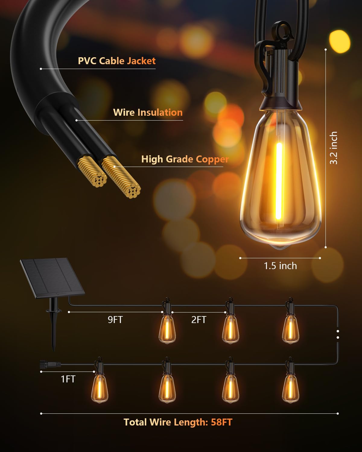 Brightown dusk-to-dawn sensor ensures automatic lighting at night.