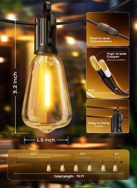 Easy-hang sockets on Brightown string lights for quick installation