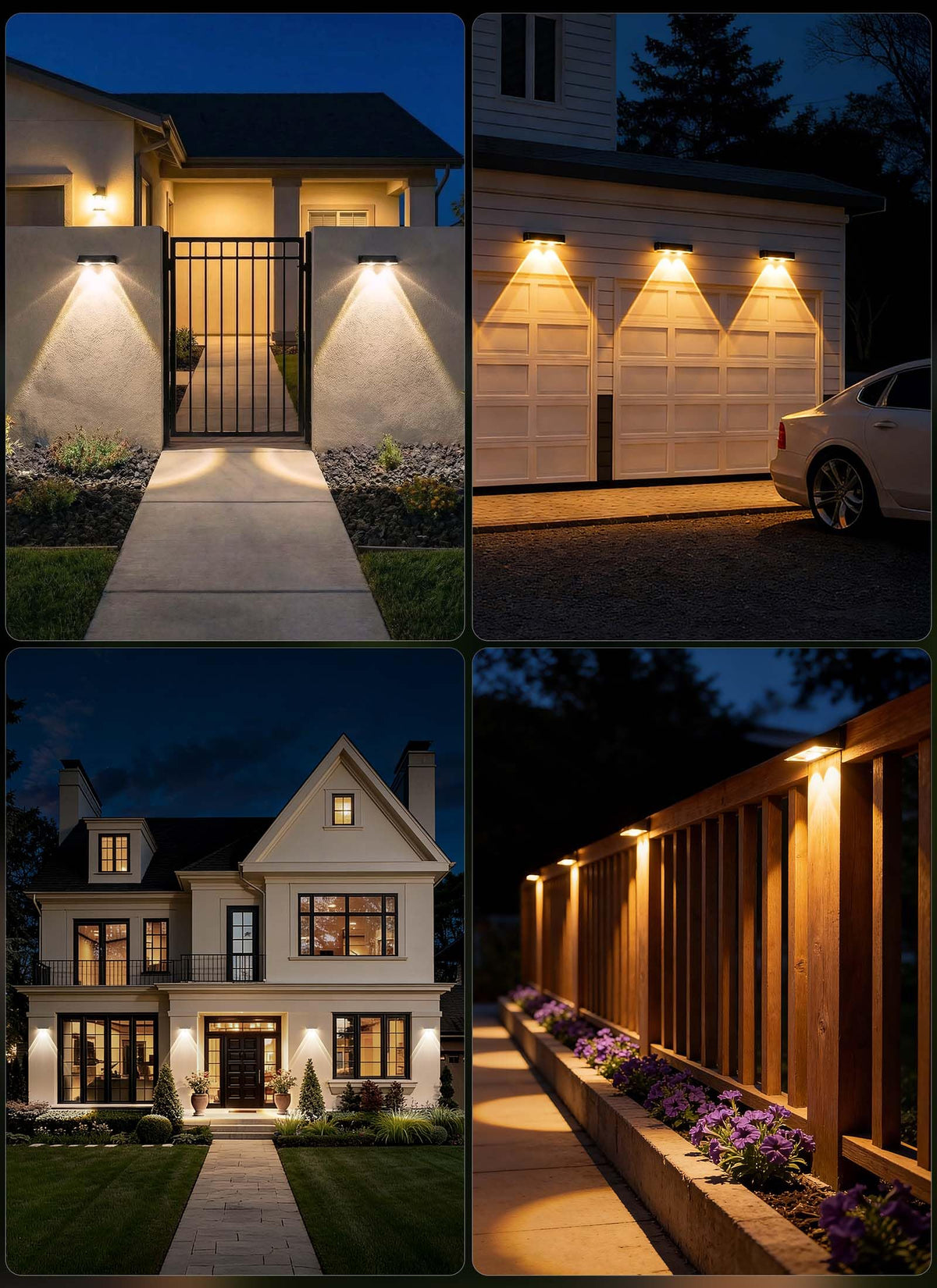 Brightown easy-install mounting simplifies setup on walls, fences, or rails.