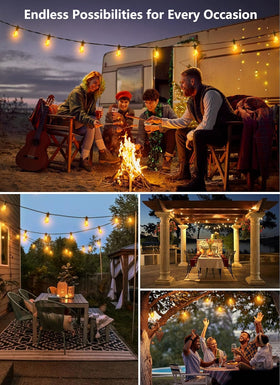 Brightown Edison bulbs shatterproof provide safe, durable mood lighting on decks and patios