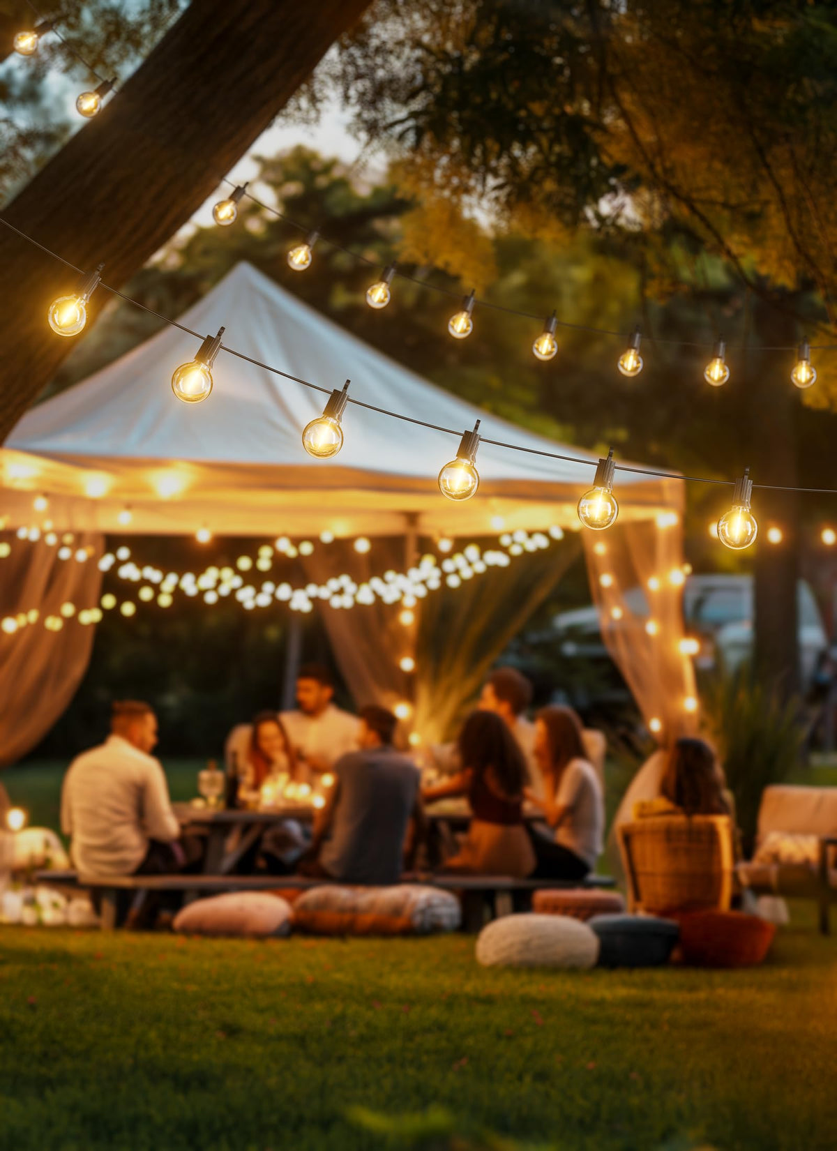 Brightown end-to-end connectable lights enable scalable setups for larger patios.