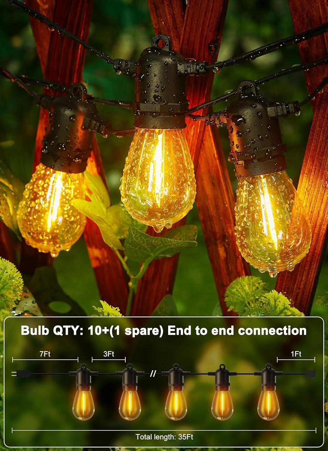 Brightown expandable strands connect up to 72 units for larger outdoor spaces