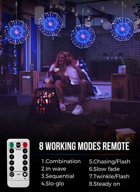 Brightown remote-controlled firework lights with 8 modes for versatile celebrations
