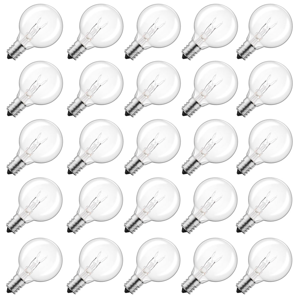 Brightown G40 clear globe bulb for indoor and outdoor ambiance with a warm glow