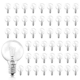 Brightown G40 clear globe bulb 50-pack for outdoor string lights.