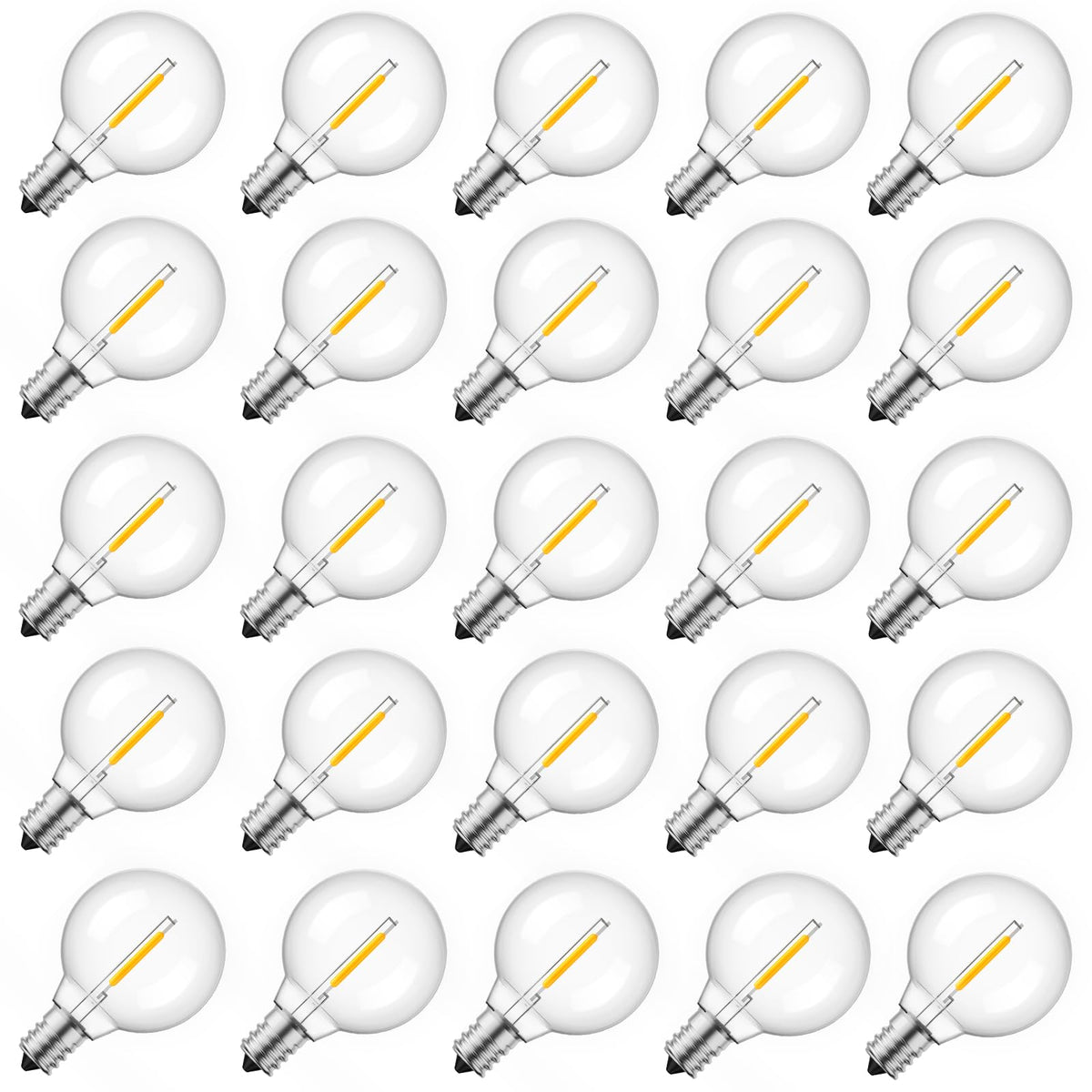 Brightown G40 globe LED bulb, 1W, warm white ideal for cozy indoor lighting.