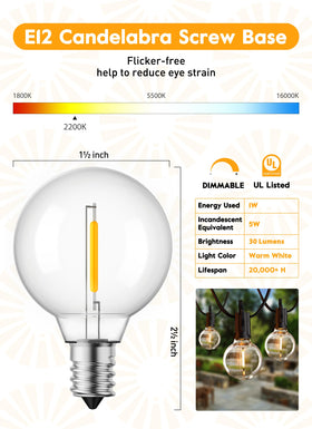 Brightown G40 bulb suitable for indoor and outdoor spaces with waterproof design.