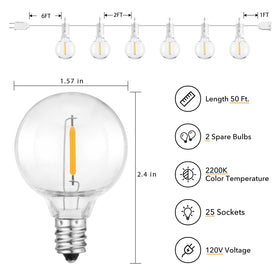 Closeup of Brightown G40 LED bulbs for durable outdoor lighting.