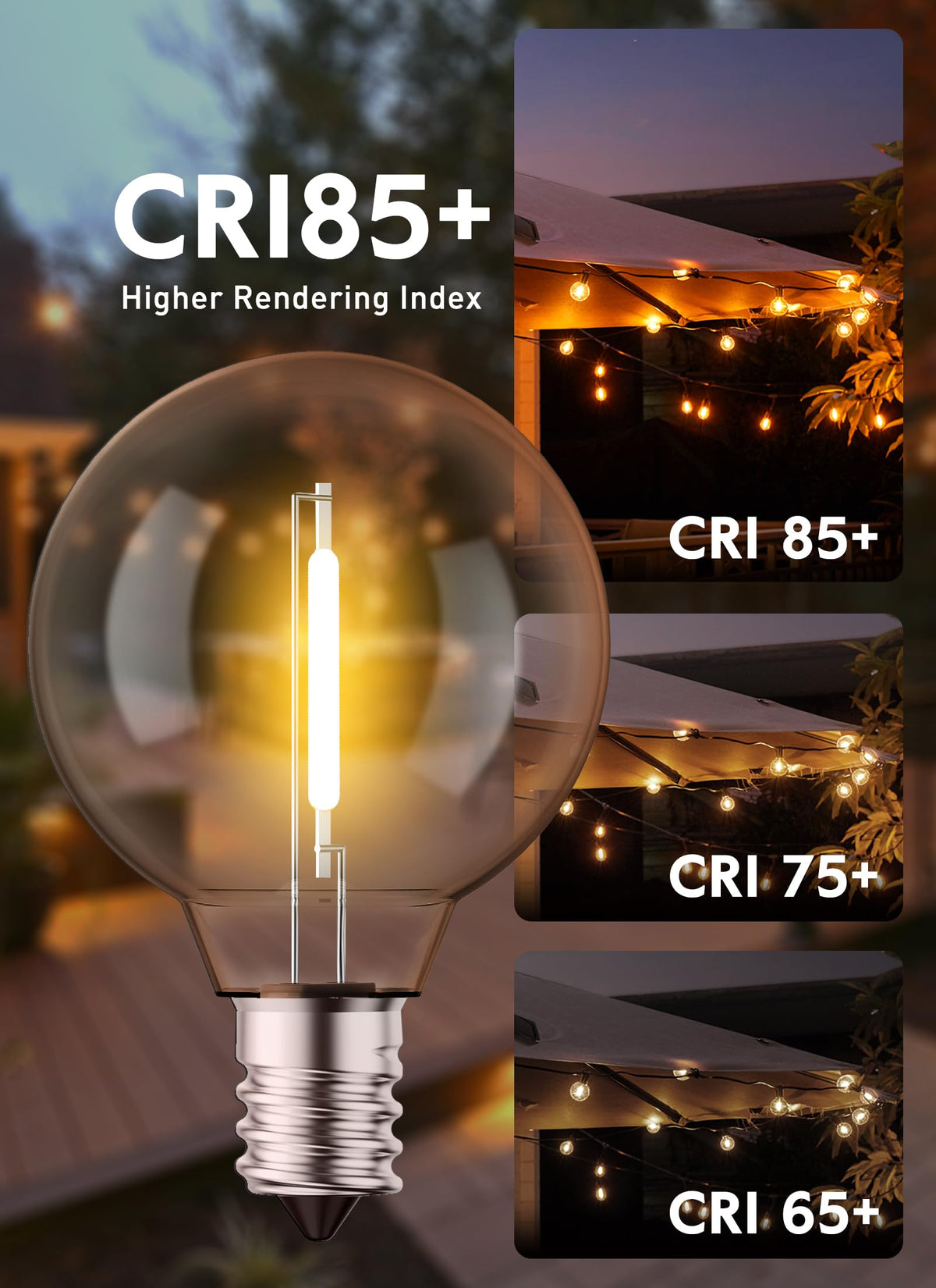 Brightown energy-saving G40 bulbs offer long life.