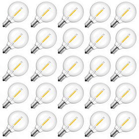 Brightown G40 globe bulbs emit warm ambience for cozy indoor lighting.