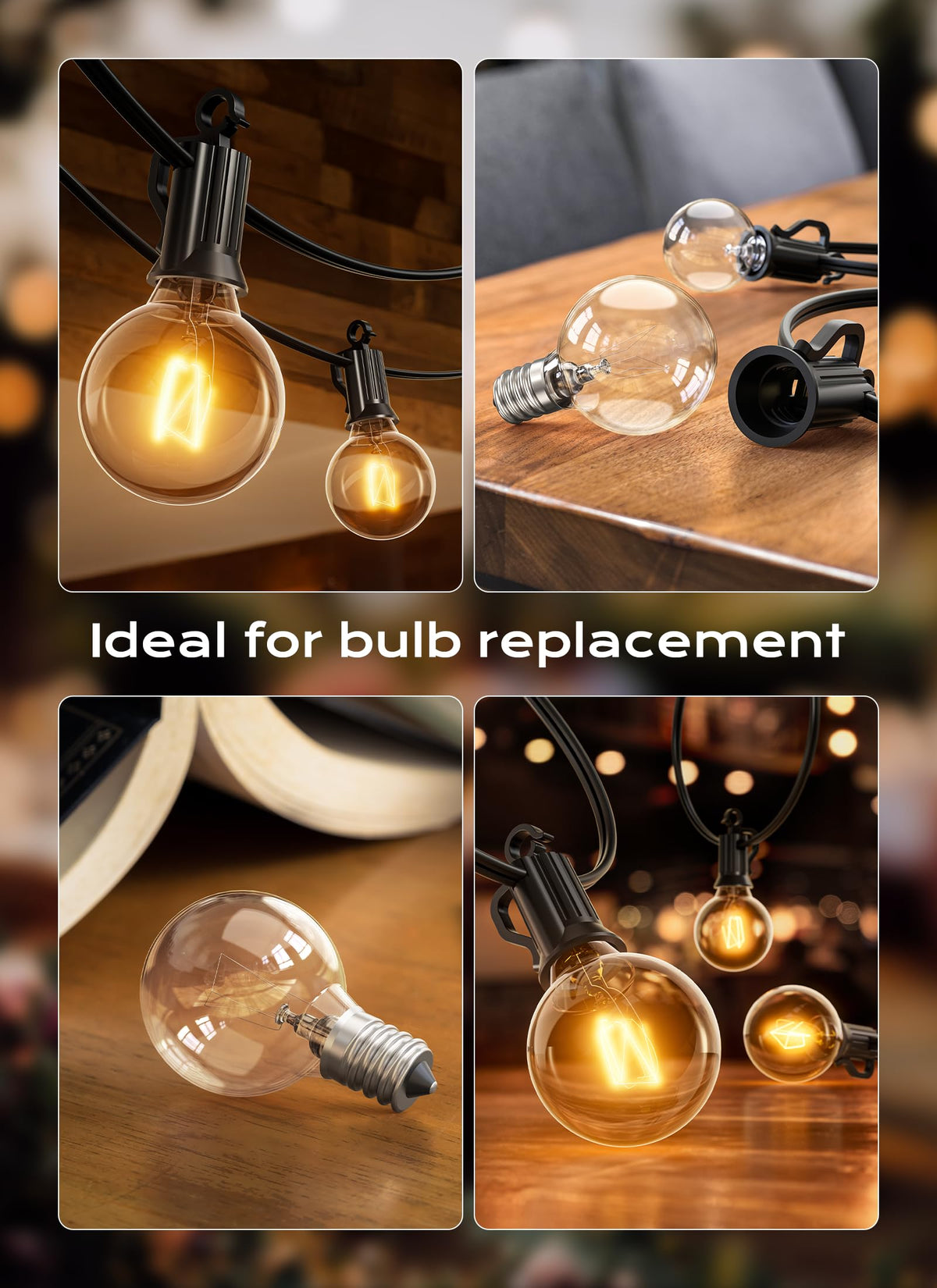 Garden or wedding lighting with Brightown G40 globe bulbs.