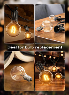 Garden or wedding lighting with Brightown G40 globe bulbs.